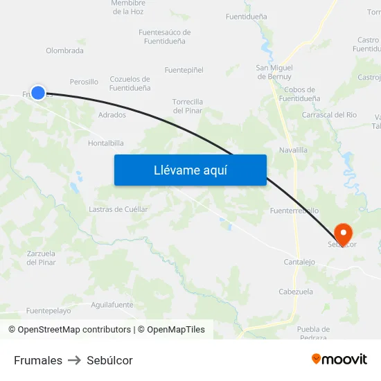 Frumales to Sebúlcor map