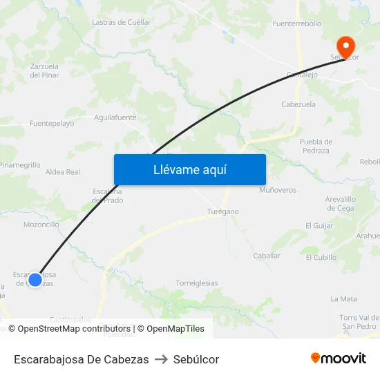 Escarabajosa De Cabezas to Sebúlcor map