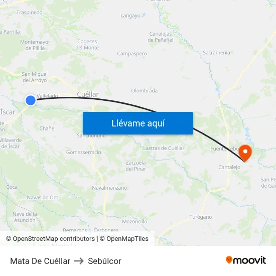 Mata De Cuéllar to Sebúlcor map