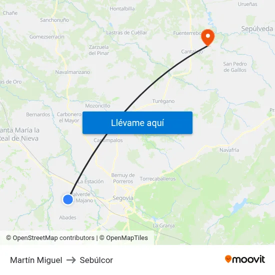 Martín Miguel to Sebúlcor map