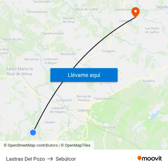 Lastras Del Pozo to Sebúlcor map