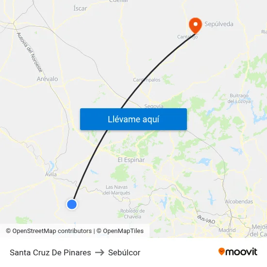 Santa Cruz De Pinares to Sebúlcor map