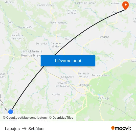 Labajos to Sebúlcor map