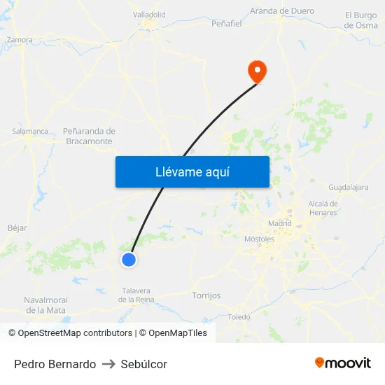 Pedro Bernardo to Sebúlcor map