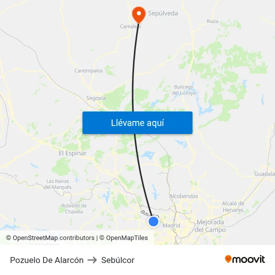 Pozuelo De Alarcón to Sebúlcor map