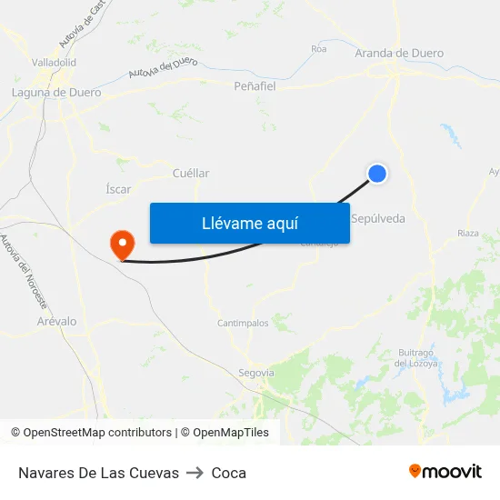 Navares De Las Cuevas to Coca map
