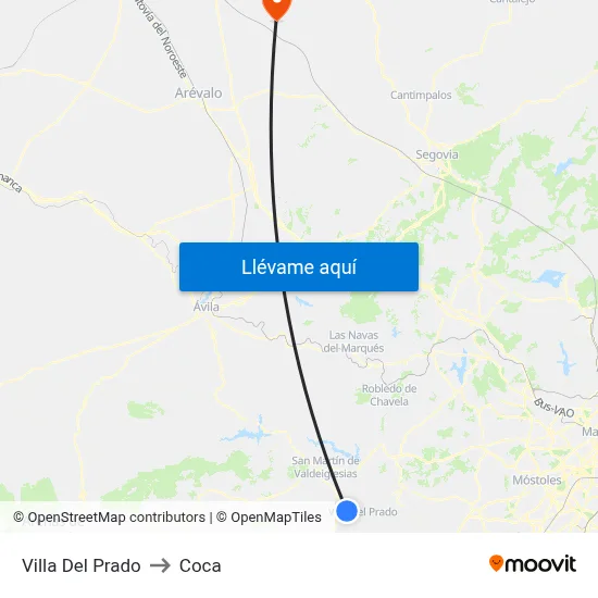 Villa Del Prado to Coca map