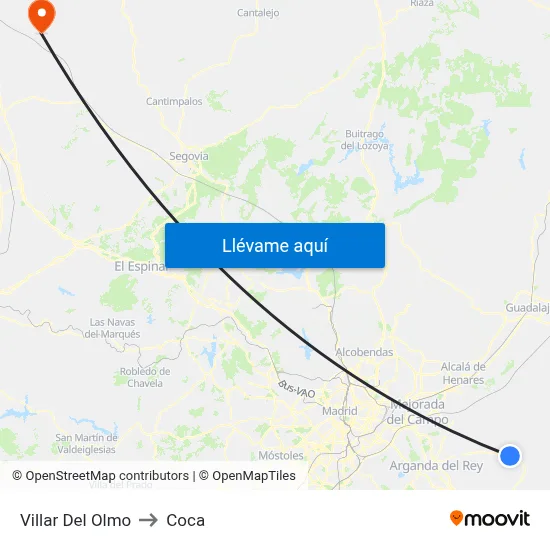 Villar Del Olmo to Coca map