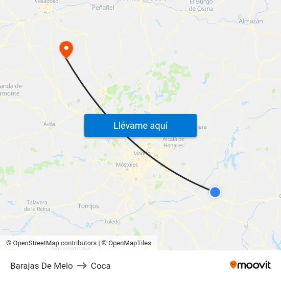 Barajas De Melo to Coca map