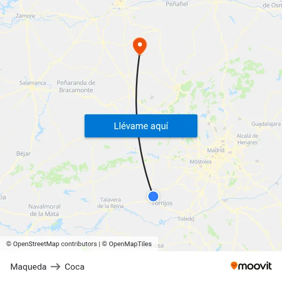 Maqueda to Coca map