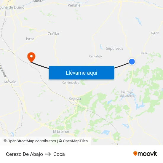 Cerezo De Abajo to Coca map