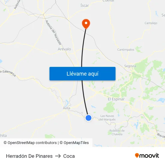 Herradón De Pinares to Coca map