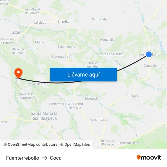 Fuenterrebollo to Coca map