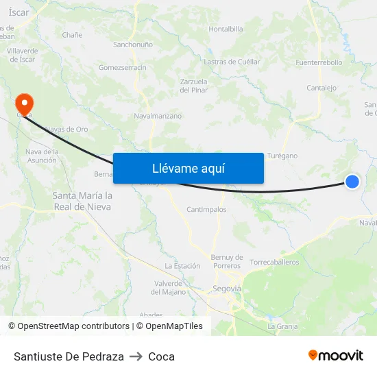 Santiuste De Pedraza to Coca map