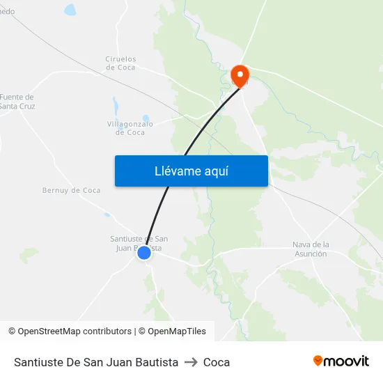 Santiuste De San Juan Bautista to Coca map
