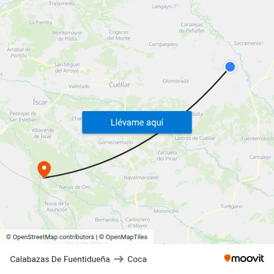 Calabazas De Fuentidueña to Coca map
