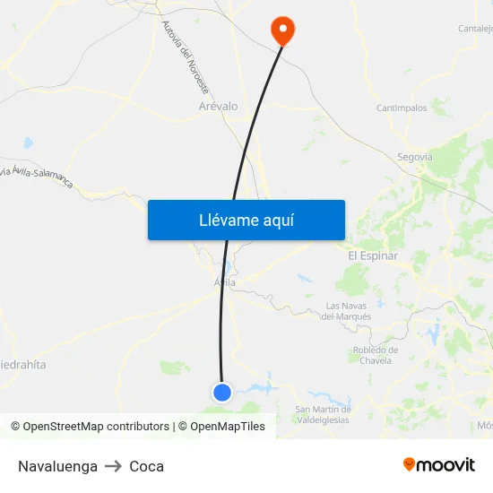 Navaluenga to Coca map