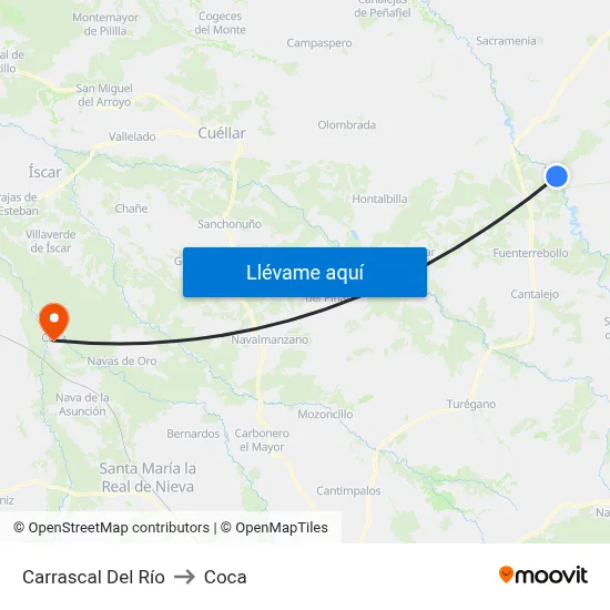 Carrascal Del Río to Coca map