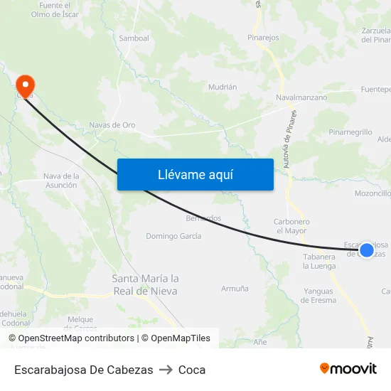 Escarabajosa De Cabezas to Coca map