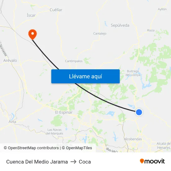 Cuenca Del Medio Jarama to Coca map