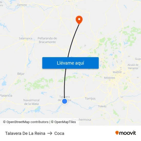 Talavera De La Reina to Coca map