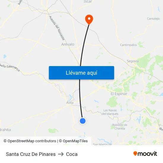Santa Cruz De Pinares to Coca map