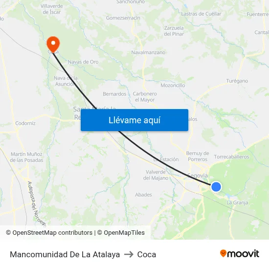 Mancomunidad De La Atalaya to Coca map
