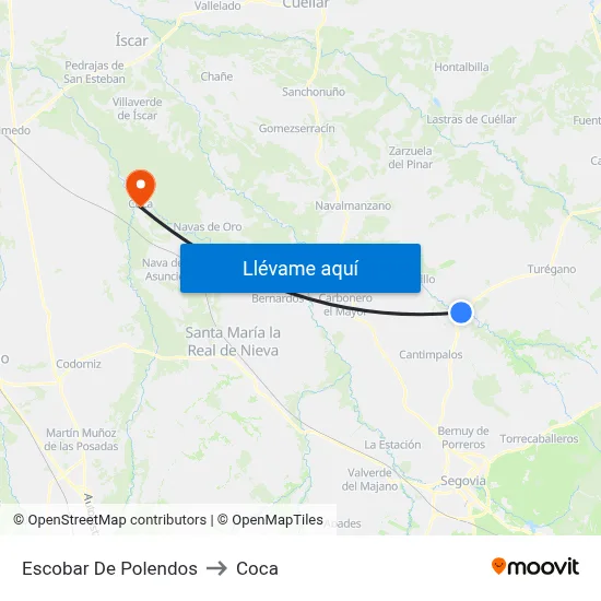 Escobar De Polendos to Coca map