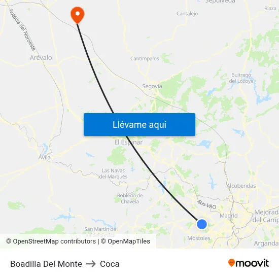 Boadilla Del Monte to Coca map