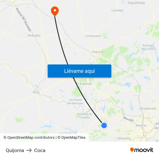 Quijorna to Coca map