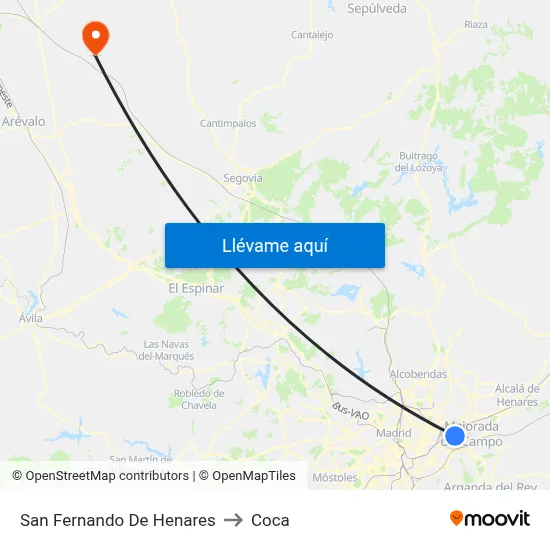 San Fernando De Henares to Coca map