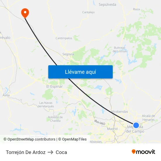 Torrejón De Ardoz to Coca map