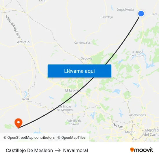 Castillejo De Mesleón to Navalmoral map