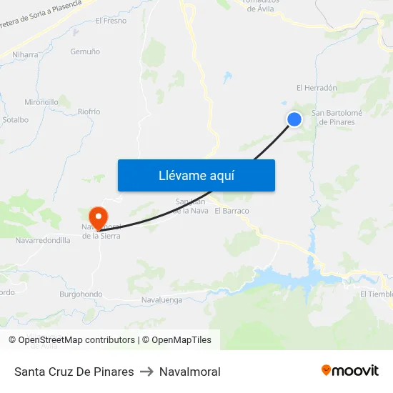 Santa Cruz De Pinares to Navalmoral map
