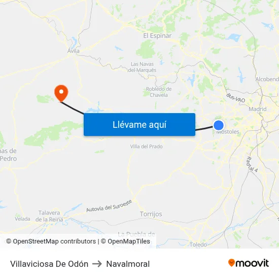 Villaviciosa De Odón to Navalmoral map