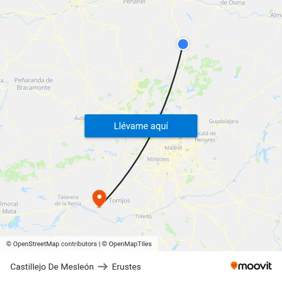 Castillejo De Mesleón to Erustes map