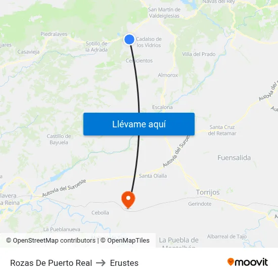 Rozas De Puerto Real to Erustes map