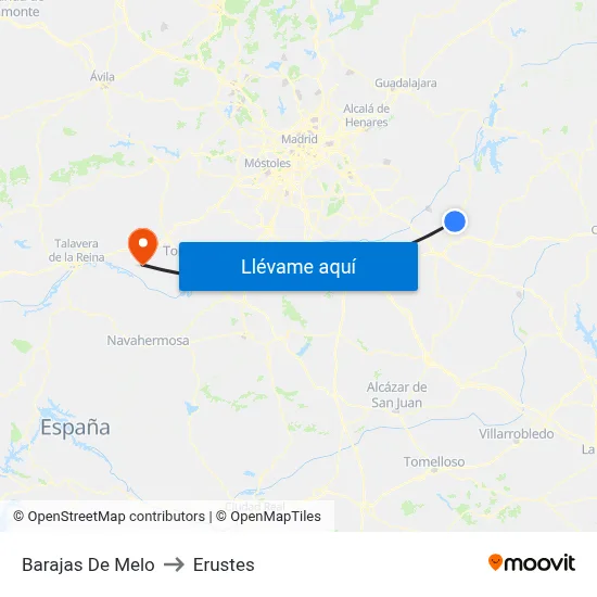Barajas De Melo to Erustes map