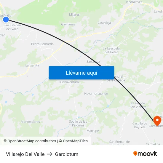 Villarejo Del Valle to Garciotum map