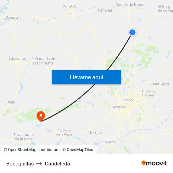 Boceguillas to Candeleda map