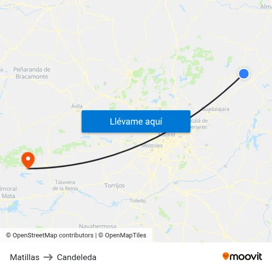 Matillas to Candeleda map