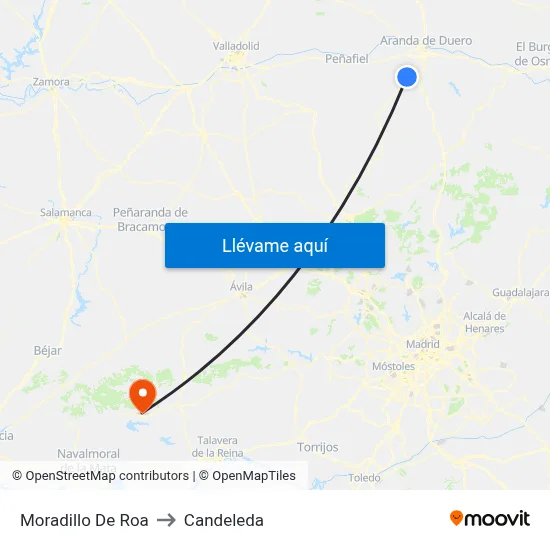 Moradillo De Roa to Candeleda map