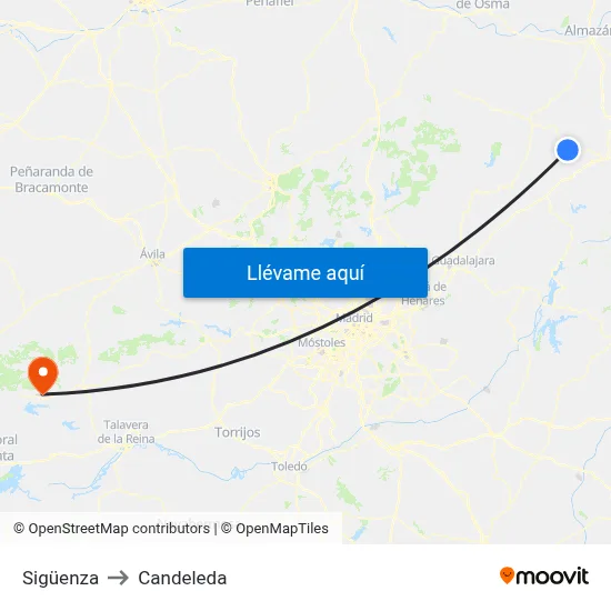 Sigüenza to Candeleda map