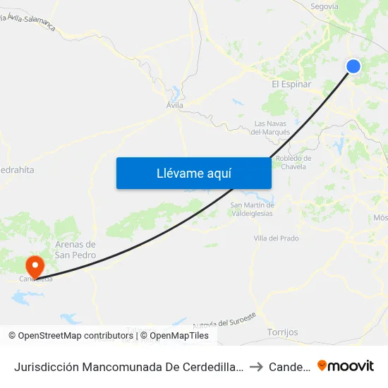 Jurisdicción Mancomunada De Cerdedilla Y Navacerrada to Candeleda map