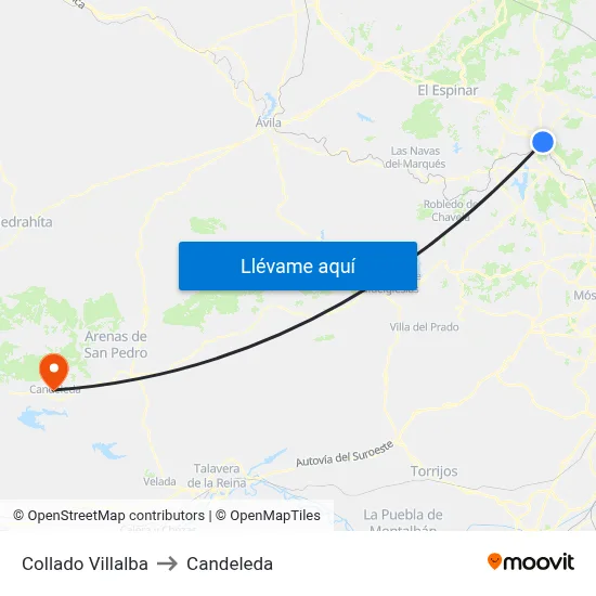 Collado Villalba to Candeleda map