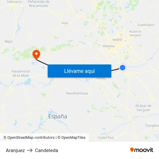 Aranjuez to Candeleda map
