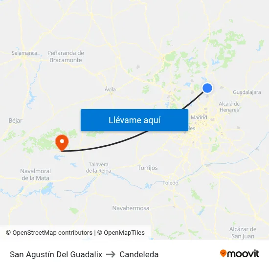 San Agustín Del Guadalix to Candeleda map