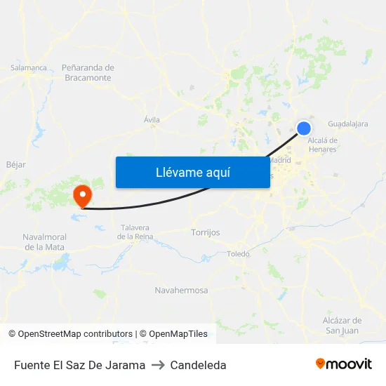 Fuente El Saz De Jarama to Candeleda map