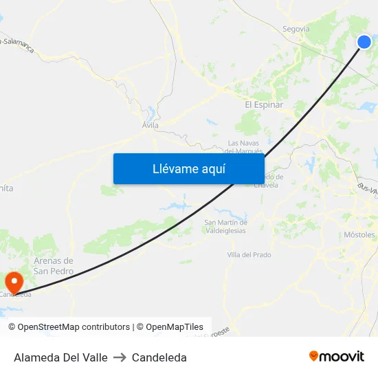 Alameda Del Valle to Candeleda map