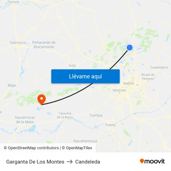 Garganta De Los Montes to Candeleda map